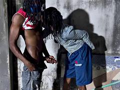 Leie, Grosser schwanz, Schwarz, Blasen, Paar, Schwarz, Schwul, Hardcore
