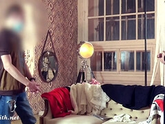 Mooi, Pijpbeurt, Bruinharig, Classisch, Europees, Russisch, Geschoren, Onder de rok