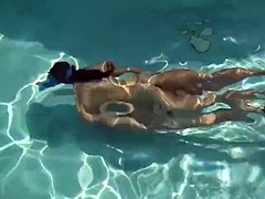 美女, 茶髪の, ハンガリー人, 公共, ソフトコア, ティーン, オッパイの, 水中