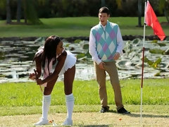 Grote mammen, Pijpbeurt, Bruinharig, Hondjeshouding, Handbeurt, Interraciaal, Tiener, Tieten likken