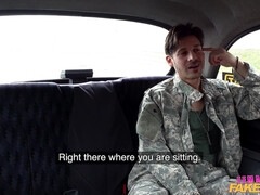 A woman taxi driver sucks a cock and is fucked in the backseat