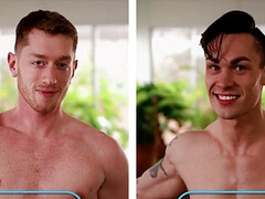 18, デカチン, フェラチオ, 茶髪の, イマラチオ, 手コキする, 筋肉, ティーン