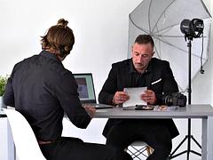 美女, デカパイ, フェラチオ, 茶髪の, ぽちゃ, フェラする, タトゥー, 三人