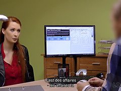 面接, フェラチオ, 巨乳な, エロ熟女, Hd, 淫乱熟女, お金, 赤毛