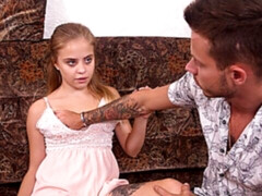 デカチン, ブロンド, フェラチオ, バック, 自然山雀, 小柄, ガリガリ, オッパイの