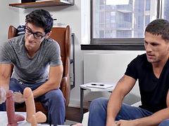 デカチン, フェラチオ, ゲイ, ハードコア, 筋肉, ポルノスター, フェラする, おもちゃ