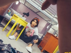 お尻, フェラチオ, 捕まる, バック, 手コキする, ホテル, ガリガリ, のぞき