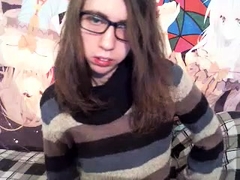 Slim Tgirl with small boobs webcam show
