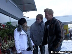 Grote mammen, Pijpbeurt, Rondborstig, Oudere vrouw, Omie, Hd, Realiteit, Trio