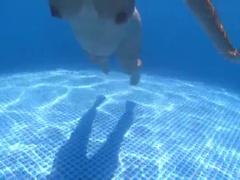 デカパイ, ブロンド, イく瞬間, アウトドア, プール, 妊娠