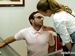 Big-dicked stud gives Lena Paul a helping hand