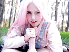 Mamada, Semen en la boca, Al aire libre, Chupando