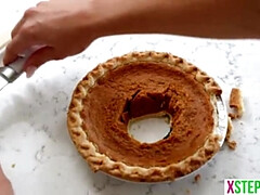 Stepsister Katie Kush and Her Best Friend's Naughty Thanksgiving Foursome with Her Stepbro