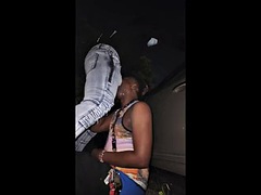 素人, 黒人, 女装男装, 黒人, アウトドア, 公共, フェラする, ティーン