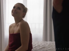 ブロンド, 爸, 娘, ハードコア, なめる, お仕置き, オマンコ, オッパイの