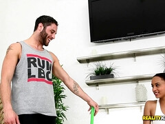 お尻, 黒人, フェラチオ, 茶髪の, イく瞬間, 顔射, ラティーナ, なめる