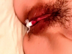 Redhead Japanese babe enjoys riding boyfriend's cock