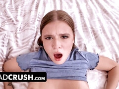 My stepdaughter's tight pussy is beyond compare, but my petite frame can't handle that hard cock