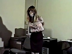 Plucky girl hops then severe hogtie