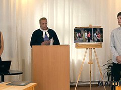 Santa and Gina get naughty with young stud while husband watches in secret