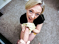 Grosser arsch, Grosser schwanz, Grosse titten, Blondine, Blasen, Milf, Pov, Kurzes haar