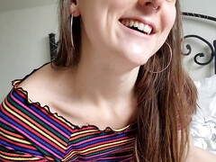 18 ans, Cul, Dingue, Orgasme, Chatte, Adolescente, Nénés, Mouillée