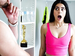 18, デカパイ, フェラチオ, 茶髪の, バック, 毛深い, オマンコ, ガリガリ