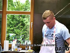 Kinky 18-year-old Rika Fane gets her tiny tits and shaved pussy pounded by her daddy while his girlfriend watches