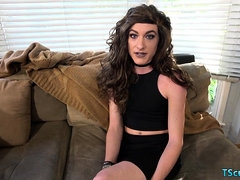 オナニー, シーメール, 一人, オッパイの