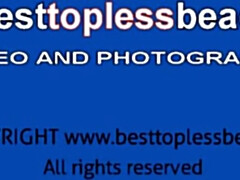 Enthousiasteling, Strand, Badpak, Bruinharig, Naakt, Naakt, Tiener, Tieten likken