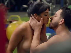 Américain, Noire, Faciale, Gym, Fille latino, Léchez, Chatte, Adolescente