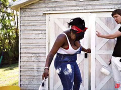 デカパイ, 黒人, ぽちゃ, 開帳, ハードコア, 馬乗り, 剃毛, オッパイの