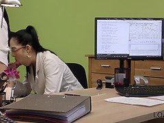 Loan4k. elis passes dirty audition in loan agency with unusual boy