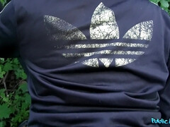 Amateur, Mamada, Novio, Engañando, Gordita, Corridas faciales, Al aire libre, Público