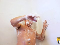 Shampoo monster rough fucks a gorgeous natural busty Russian woman