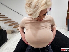 ブロンド, フェラチオ, 巨乳な, 母, ハメ撮り, 義母, 禁句, パイ刷り