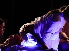 デカパイ, ブロンド, 茶髪の, Hd, レズビアン, なめる, 自然山雀, 三人