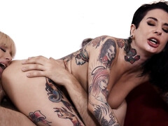Joanna Angel and Kenzie Reeves pleasuring perverted old man