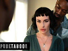 Grote lul, Grote mammen, Bruinharig, Hondjeshouding, Handbeurt, Interraciaal, Ruw, Trio