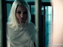 Blanche Bradburry's blonde allure captivates with intense, passionate inmate offering play