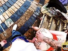 Mamada, Alemán, Sexo duro, Al aire libre, Pov, Público, Coño, Tetas