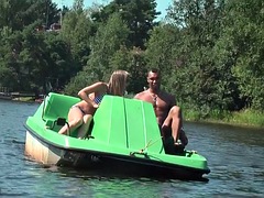 Blonde with tits fucked hard in the boat