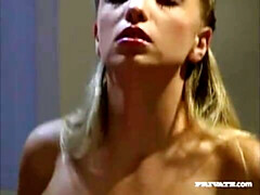 アナル, ブロンド, フェラチオ, オナニー, オージー, ガリガリ, ストッキング, 三人