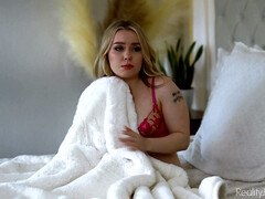 ベッドルーム, ブロンド, フェラチオ, 中出し, チン, キス, なめる, オマンコ