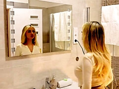 ブロンド, Hd, パンティ, 穴開きパンティ, 剃毛, 靴下, 締まりの良い, オッパイの