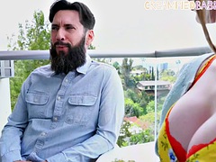美女, 美人, デカパイ, ブロンド, カップル, エロティック, 乳首, ソフトコア