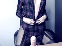 The Cumsultation. Relax In Leles Office.sloppy Dildo Suck.cum On Boobs Joi