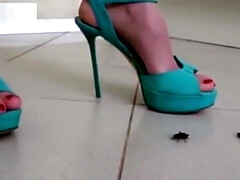 Cul, Beauté, Plantureuse, Femelle, Fétiche, Talons, Mamelons, Solo