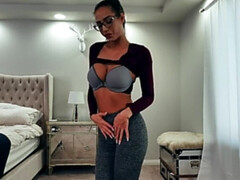 Enthousiasteling, Kont, Slaapkamer, Grote mammen, Seksspeelgoed, Latijnse vrouw, Masturbatie, Alleen