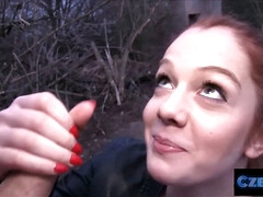 Czech sex - gullible ginger redhead pounded over my car